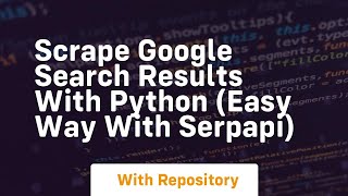 Scrape google search results with python easy way with serpapi