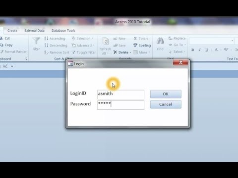 Create Login Form Access Database Part 1 Create Login Form Access Database Part 1
