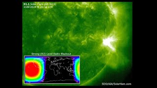 X 1.1 Solar Flare from Departing Sunspot. Connecticut Earthquakes. Thursday night 3/28/2024