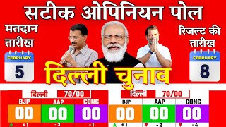 Delhi Assembly Election 2025 Opinion Poll Arvind kejriwal, Modi Rahul Gandhi AAP BJP CONG Triangular