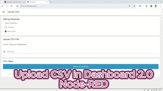 How to Upload CSV to PostgreSQL in Node-RED Dashboard 2.0