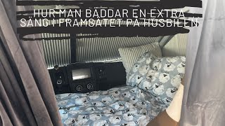 Extra säng på framstolarna i vår plåtis/husbil -  - How to make a bed on the front seat in a RV