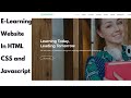 How to make a E-Learning Website in HTML CSS and Javascript | Source code