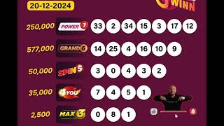 uwinn lottery result today 20/12/2024 December power7 Grand6 max3 4you spin5 U winn Result