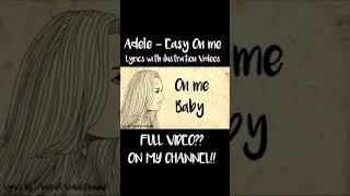 Shorts lirik - EASY ON ME - ADELE (shorts video ilustration Lyrics) #shorts #adele #EasyOnMe