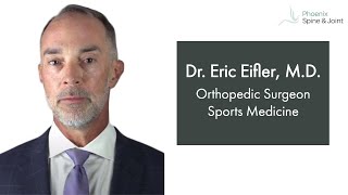 Dr. Eric Eifler MD is a board certified Orthopedic Surgeon specializing in sports medicine.