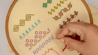 TOP 10 PATTERNS IN KASUTI EMBROIDERY | Beginners' Hand Embroidery Tutorial