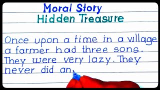 Moral story writing "Hidden Treasure" in English for school students | Short story Hidden Treasure