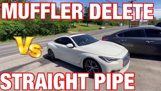 Infiniti Q60 3.0L V6: MUFFLER DELETE Vs STRAIGHT PIPES!