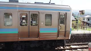 JR東海 飯田線 市田駅 構内踏切211系1000番台 長ナノN319編成 飯田行き発着