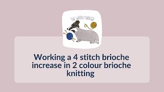 How to work a 4 stitch brioche increase (br4stinc) in 2 colour brioche knitting