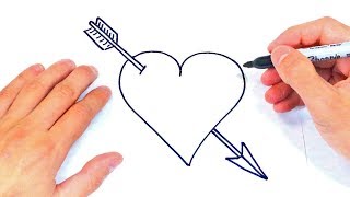 Como dibujar un Corazon y una Flecha | Dibujos de Corazones