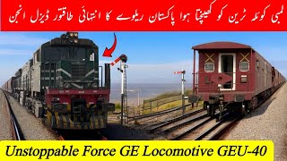 Longest Freight Train Being Pulled by Unstoppable GE Diesel Locomotive GEU-40