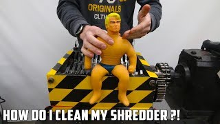 High Pressure Washing the Shredder after Shredding Stretch Armstrong