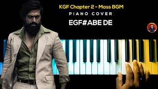 KGF Chapter 2 - Rocky Bhai Intro Mass BGM Piano Cover with NOTES | AJ Shangarjan | AJS