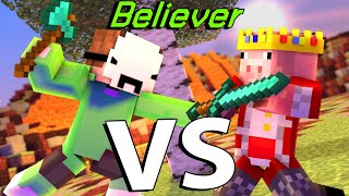 我的世界：Dream VS Techno超燃音乐混剪《Believer》！