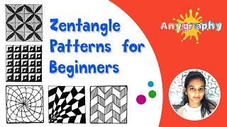 Easy Zentangle patterns for Beginners- part 1 | Art for Kids | Anygraphy