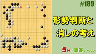 【形勢判断と消しの考え】５分で囲碁レッスン #189