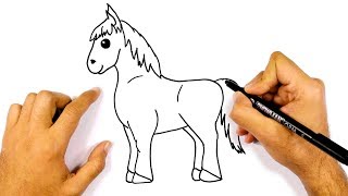 رسم حصان خطوة بخطوة للمبتدئين || كيف ترسم حصان | تعليم الرسم