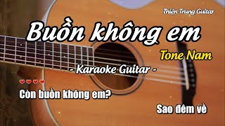 Karaoke Buồn không em (Tone Nam) - Guitar Solo Beat | Thiện Trung Guitar