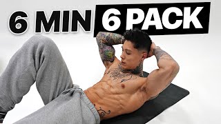 6 Minute 6 Pack ABS Workout You Can Do Anywhere (No Rest)