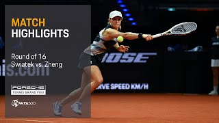 Porsche Tennis Grand Prix | 04/20/2023 | Match Highlights | Swiatek vs. Zheng