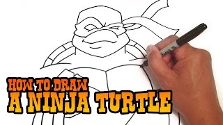 How to Draw a Teenage Mutant Ninja Turtle - Step by Step Video
