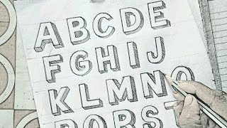 How to draw alphabets  A to Z in 3d | 3d letters atoz | English capital letters writing