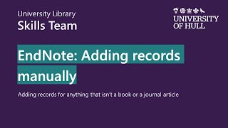EndNote 20: Adding references manually