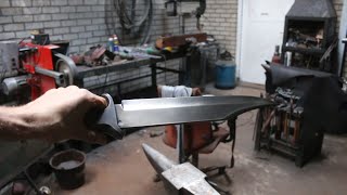 Forging a new and improved ultra bowie knife, part 2, making the handle.