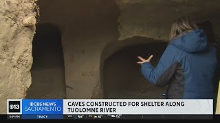 Here's a look at homeless-constructed caves found along Tuloumne River