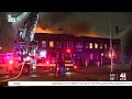 fire crews battle blaze at abandoned apartment building in kansas city missouri