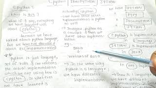 59. Cpython , IRONpython , JYTHON || implementation of Python || Python tutorials.