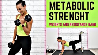 Total Body Metabolic Strength with Weights and Resistance Band | Juliette Wooten