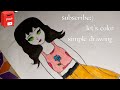 Coloring a SIMPLE DRAWING | Girldrawing channel