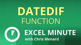 Excel DATEDIF Function | Excel One Minute Functions Explained