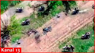 Ukrainian drone crews successfully neutralize Russian military motorcycles