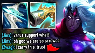 My team thought I was trolling with Varus support... so I hard carried them