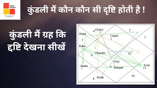 कुंडली मैं कौन से ग्रह कि कौनसी द्रष्टि होती है जानिए ! कुंडली देखना सीखें !Drishti method in Kundli