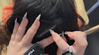 ASMR Gentle Dandruff Removal: Nails, Comb, and Brush Scalp Cleaning