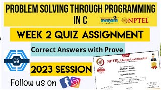 Problem Solving Through Programming In C | Week 2 Answers 2023 | NPTEL 2023 | SWAYAM |