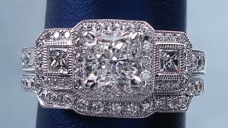 1.82 ctw Radiant Cut F VS2 Diamond Engagement Ring Set -- BigDiamondsUSA