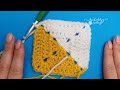 how to crochet a two tone solid granny square 🧶