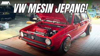 MENYALA! VW GOLF MK1 1978 MODIFIKASI TOTAL! JANTUNG PAKAI MESIN TOYOTA