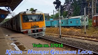 🔰Train no. 37916 ।। Down Katwa - Howrah Galloping Local Slowly Skipping Balur Railway Station🔰