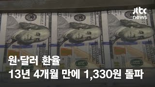 원·달러 환율 13년 4개월 만에 1,330원 돌파 / JTBC News