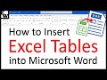 How to Insert Excel Tables into Microsoft Word (PC & Mac)