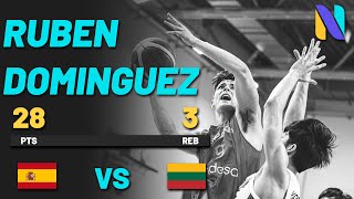 Spain’s Ruben Dominguez 28 PTS 3 REBS vs Lithuania | Class 5-6 - FIBA U19 Basketball World Cup 2021