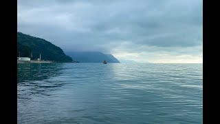 Batumi, June 2022. Sarpi beach. Пляж Сарпи, обзор. Берег почти турецкий..