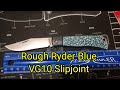 (127) Rough Ryder Blue VG10 Slip Joint RR2103